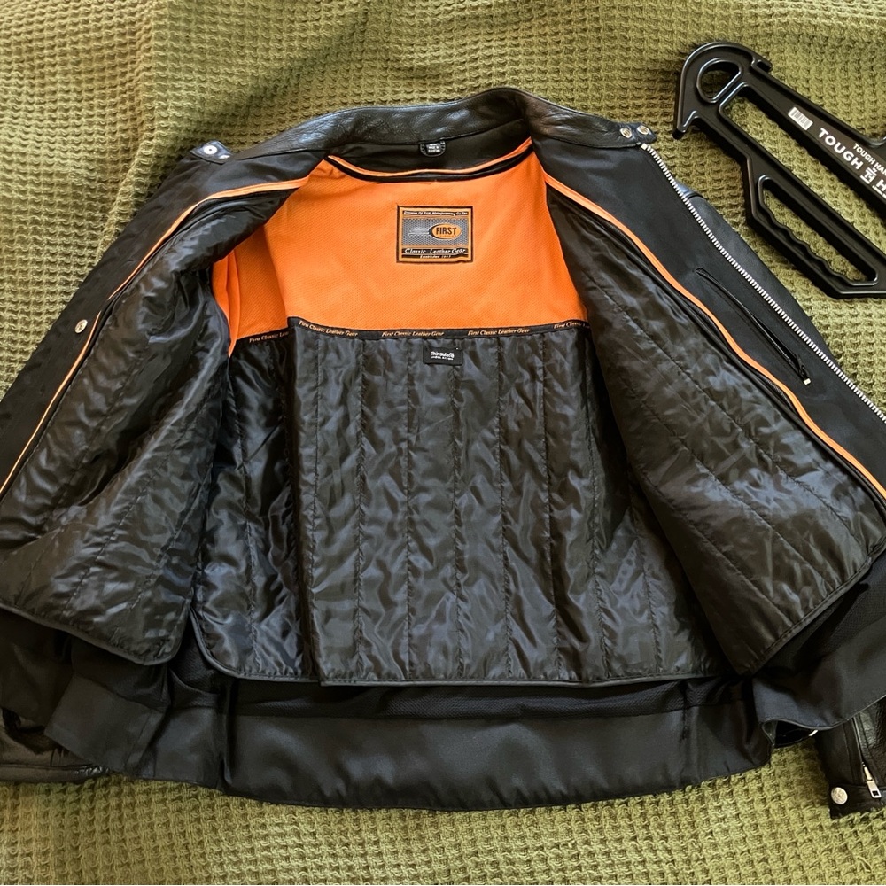 Black Motorcycle Jacket for Men - Picture 2 of 8